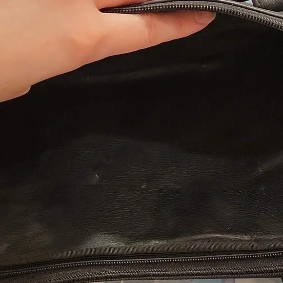 Great Condition Perlina Vintage Black Leather Laptop Bag/Briefcase Tote - Picture 12 of 13